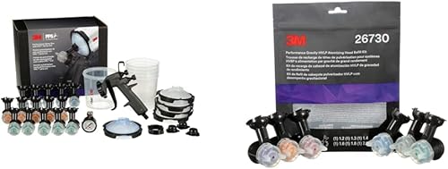 3M Kit de inicio de pistola de pulverización de rendimiento, 26778, incluye sistema de taza de pulverización de pintura PPS 2.0, 15 cabezales de