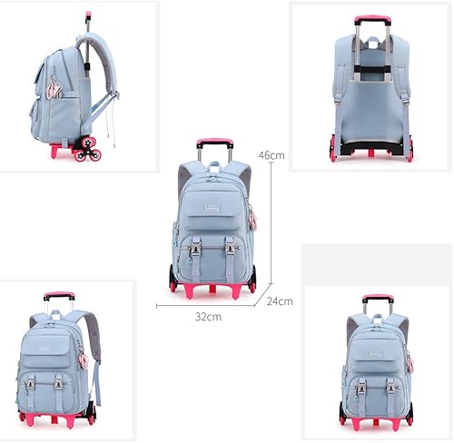 Miniatura 2 de ZHANAO Mochila con ruedas para equipaje con ruedas, mochila de viaje con ruedas para niñas y niños, Negro -, Mochilas de viaje