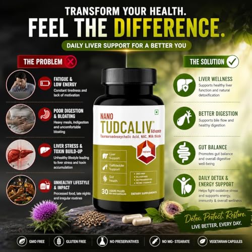 Image of Tudca Advance Liver Detox & Gut Health | Milk Thistle, NAC & TUDCA | Supports Fatty Liver, Digestive Health & Detoxification - 90 Vegan Liquid Capsules (Pack Of 3)