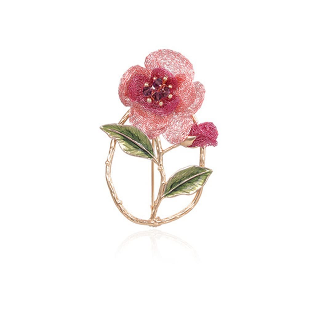 Handgewebte Camellia Brosche Brosche Mantel Pin Frauen Kleidermantelzubehör