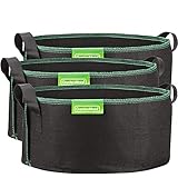 GardenMate 3-Pack 4 Gallons Planting Grow Bags Made Of Growth Friendly Felt