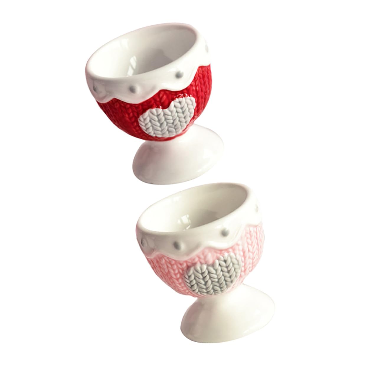 SHOWERORO Ceramic Egg Cup Stand Boiled Egg Holder Elegant Housewarming Present for Families