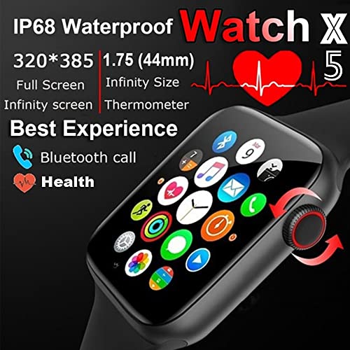 Time Flies X5 Smart Watch Call Receive/Dial Upgraded 2023 Smartwatch Water Resistant Fitness Version With Temperature, Heart Rate, Sleep, Blood Oxygen, Step Counter For Men Women (White) #TOP1