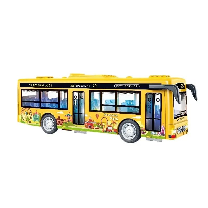 Image of DEOXY Bus Double Decker Toys for Kids Diecast Metal Alloy London Light & Music Open Door Collection Toys for Boy Kids (Yellow 01 Bus)