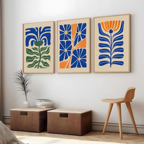 Image of kotart Boho Art Home Decoration Paintings With Frame For Living Room Bed Room Hotel Wall Decor Digital Reprint Set of 3 (19X25 inch)