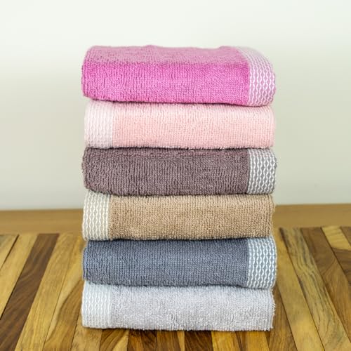 Image of RANGOLI 100% Bamboo Face Towel Set of 6, 500 GSM, Quick Dry Towels for Face, Gym, Travel, Ultra Soft Highly Absorbent, 30Cm X 30Cm, Multicolor