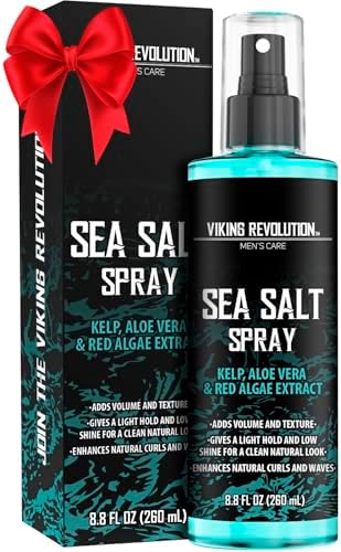 Viking Revolution Sea Salt Spray for Men - Hair Texturizing Spray with Kelp, Aloe Vera and Red Algae Extract - Surf Sprays to Add Volume and Texture for Men and Women Beach Hair - 8.8oz