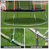 Ultrasport Gartentrampolin Trampolin Ø 244 cm, GS Zertifikat, Lotus, ovales/rundes/eckiges Gartentrampolin mit Sicherheitsnetz, gepolsterte Stangen, gepolsterte Randabdeckung, sicher, Outdoor - 4