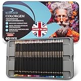 SCHNAUD Colorgem Buntstifte für Erwachsene – 60 Farben Künstler Buntstifte Set, hochpigmentiert & bruchfest