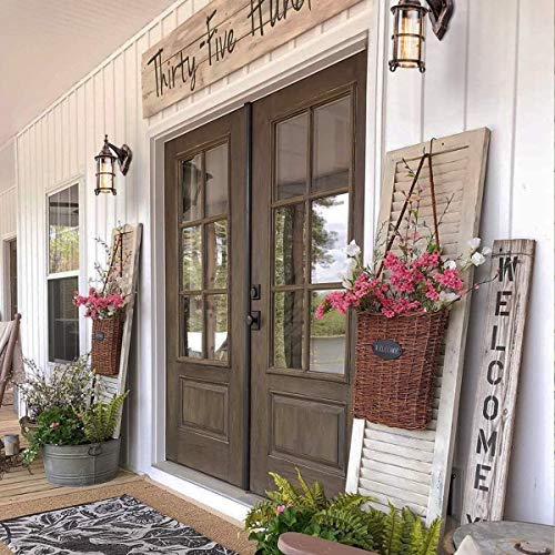 Rustic Outdoor Wall Light, Golden Bronze Exterior Wall Sconces Fixture With Amber Glass Shade, Industrial Lantern Porch Lighting Waterproof Retro Farmhouse Lamp For Indoor Bedroom Living Room Pack-2 #TOP3