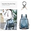 FANDARE Sac à Dos Femme Sac à bandoulière Filles Sac à Main Imperméable Sacs d'école 3 en 1 Scolaires Cartables Daypacks Sacs d'épaule Adolescent Loisir Filles Sacs de Voyage Campus Durable PU Bleu #2
