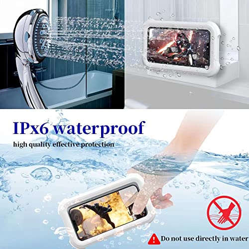 Upgraded 480° Rotating Shower Phone Holder Waterproof Case With Touch Screen ,Oolyico Shower Accessories Guardian Buddy Phone Holder Wall Mount Shelf In Bathroom Bathtub For 4" - 7" Cell Phone #TOP4