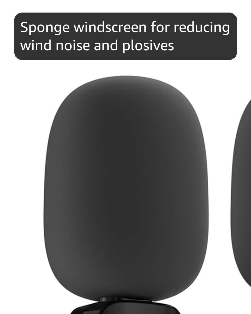 Wireless Microphone for iPhone 15 16，iPad, Android, Lavalier Microphone for Video Recording, Noise Reduction, Clip on Mini Mic for Tiktok, YouTube, Vlog, Podcast, ASMR