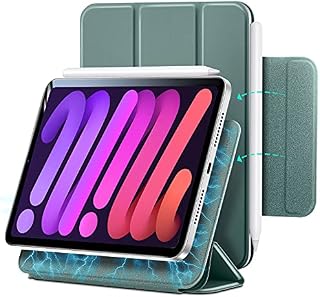 ESR iPad mini 6 Case (2021, 8.3 Inch), Convenient Magnetic Attachment, Auto Sleep/Wake, Fully Supports Pencil 2, Slim and Silky iPad Cover, Rebound Series, Green