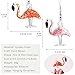 Set of 2 Flamingos Glass Hanging Ornaments Hand Blown Pink Flamingo,Art Glass Birds Animals Figurines Home Garden Flamingo Hanging Decorative(2.5inch,Pink & Red) for Gifts