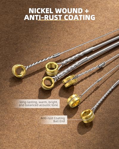 Image of LEKATO Electric Guitar Strings, Nickel Plated Steel with ANTl-RUST Coating Longest-Lasting Bright Tone with Comfortable Feel, Light 10-46, 6-String Set, Pack of 3