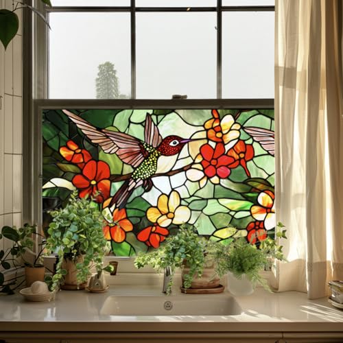Película Decorativa de Ventana con Diseño Floral, 17.7 x 39.5 Pulgadas miniatura 6