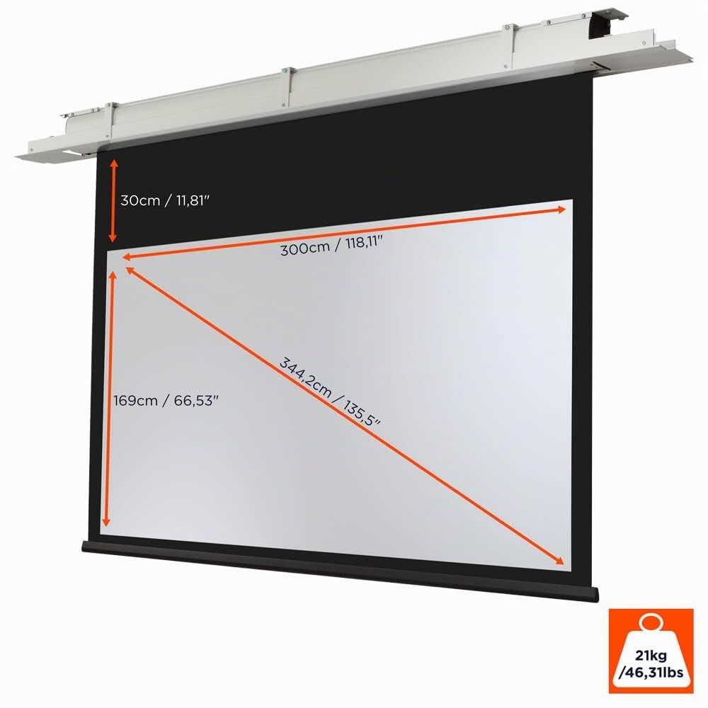 Celexon Deckeneinbau Leinwand Motor Expert 300 x 169 cm