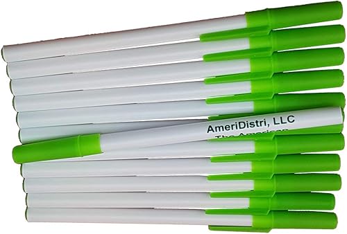 ezpencils Personalizado Cuerpo blanco Parte superior e inferior en color Plumas magníficas 12 por paquete - PERSONALIZACIÓN GRATIS, Manzana