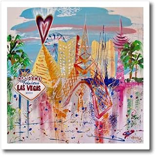 8x8 Iron on Heat Transfer for White Material - Image of a Las Vegas abstract cityscape painting. Cityscapes, Las Vegas