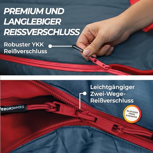Schlafsack Erwachsene Kinder Sommerschlafsack 100GSM 900g Schwarz – Ansicht 5