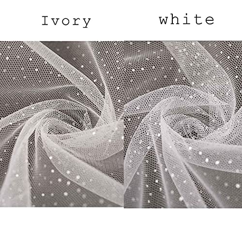 Unsutuo 1 Tier Glitter Bride Wedding Veil Fingertip Bachelorette Party Veil Sparking Bridal Veil For Women And Girls (Ivory) #TOP1
