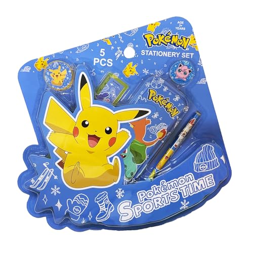 Image of Pokemon 5 pcs Stationery SetSchool Supplies Kit Multicolor Return Gift for Kids Age 3 Years +
