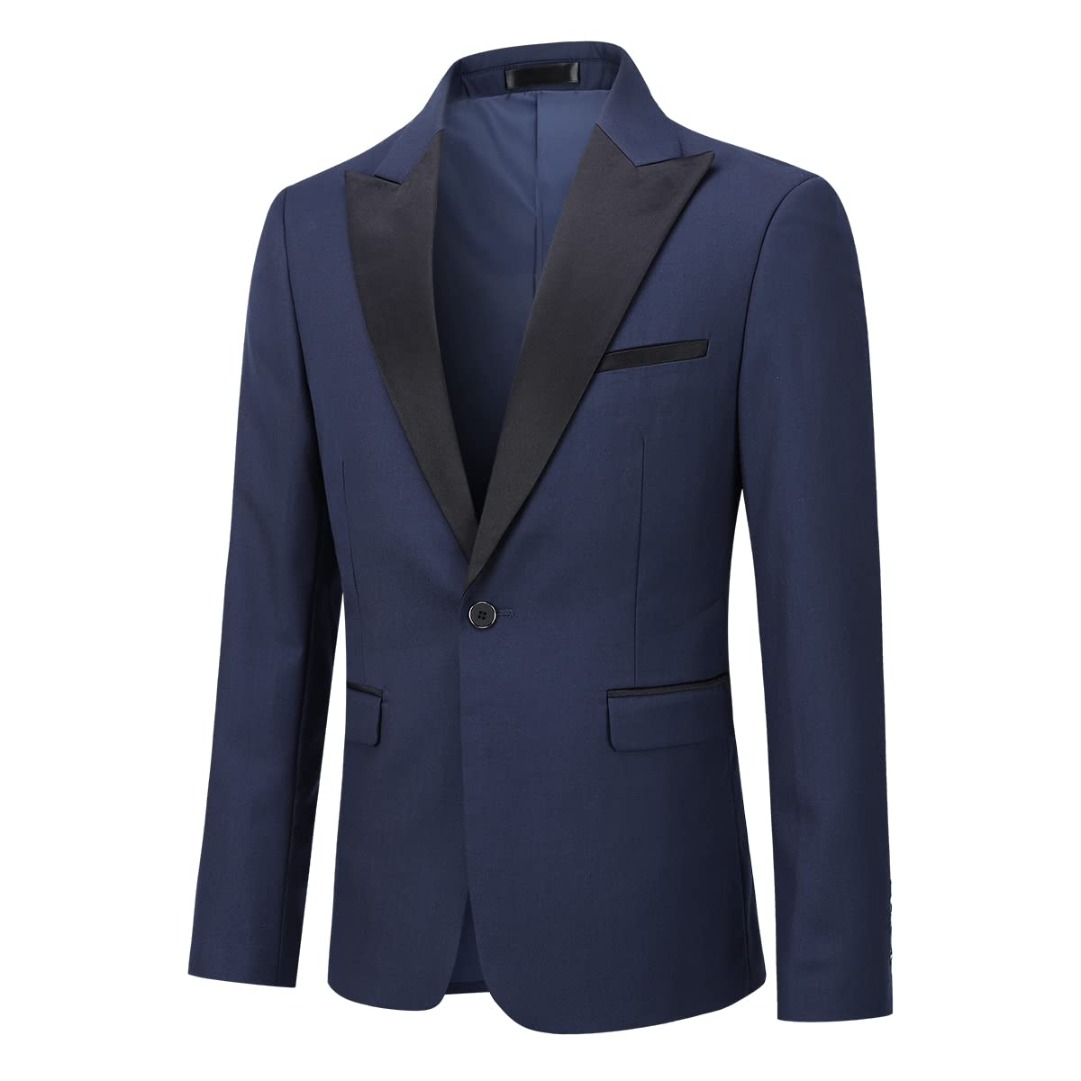 YOUTHUP Abito da Uomo 2 Pezzi Slim Fit Colletto con Revers 1 Bottone Blazer e Pantaloni Abito da Sera alla Moda