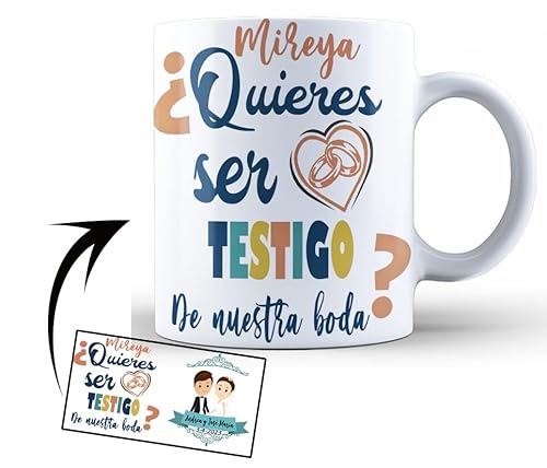 masqueprecios Taza cerámica Desayuno Testigo de Boda Regalo Detalle Novios,Taza personalizada para pedir a alguien que sea parte importante de tu día masqueprecios Taza cerámica Desayuno Testigo de Boda Regalo Detalle Novios,Taza personalizada para pedir a alguien que sea parte importante de tu día
