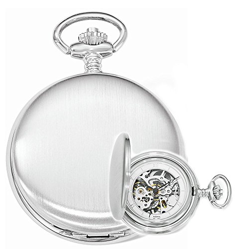 Swingtime Engravable Chrome Brass Wind Up Mechanical Mens Pocket Watch