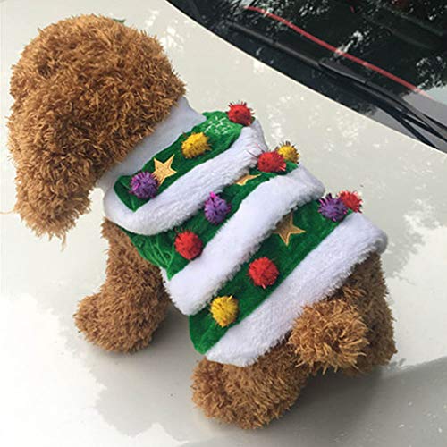 iplusmile Christmas Tree Dog Costume Warm Pet Hoodie Dress for Winter Party Photo Shoot Comfortable Dog Clothes - Image 3