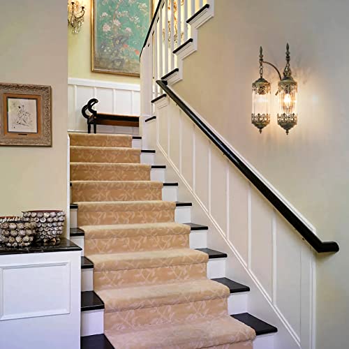 Ronghuafugui Rustic Wall Sconce 2-Light Industrial Vintage Nordic Glass Retro Wall Lamp Gold Painting Decorate Wall Light For Bedroom Bedside Corridor Aisle Foyer Bar #TOP4