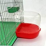 Haustier Papageien-Vogel-Badewanne Haustier Stehen Bin Waschraum Parrot Badezubehör (Color : Red)