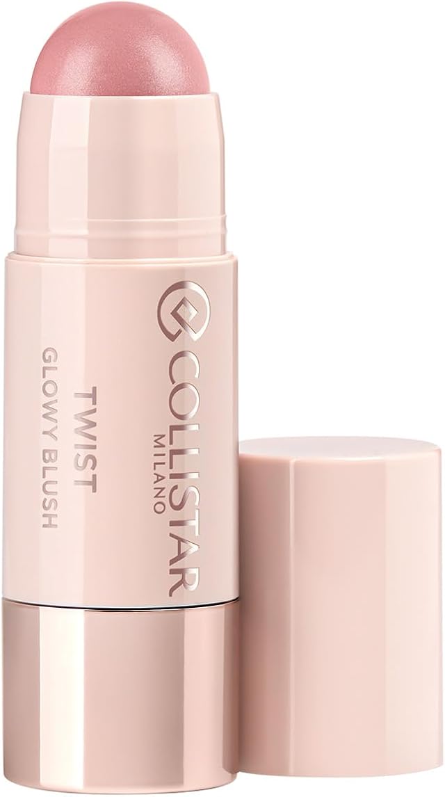 Collistar Twist Glowy Blush Stick Rostro Ojos Labios, Blush en Stick Cremoso 3-en-1 con Ácido Hialurónico, Color Modulable, Hidratante, Acabado Luminoso, Supernova, 5 gr