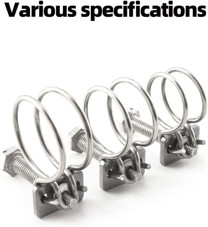 304 Stainless Steel Adjustable Hose Clamp Set - Heavy Duty Pipe Clips for Plumbing, Automotive, and Marine Use(22-2mmx7pcs)