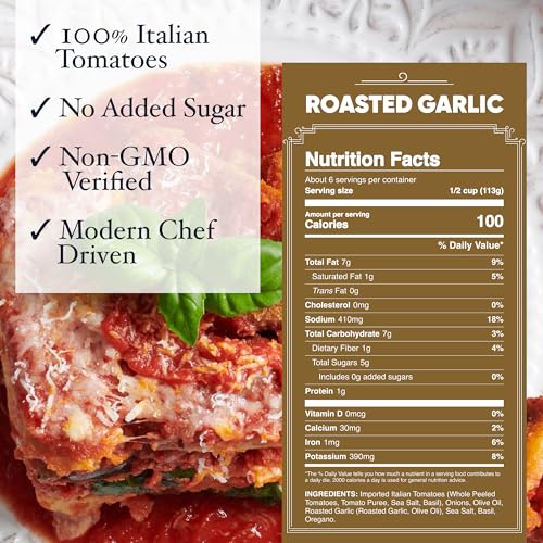 Image of Carbone Roasted Garlic Pasta Sauce, Italian Tomato Sauce, 4 Pack (24oz) | Roasted Garlic Marinara, 100% Italian Tomatoes & Sweet Roasted Garlic, Vegan, Non-GMO, No Added Sugar, Low Carb