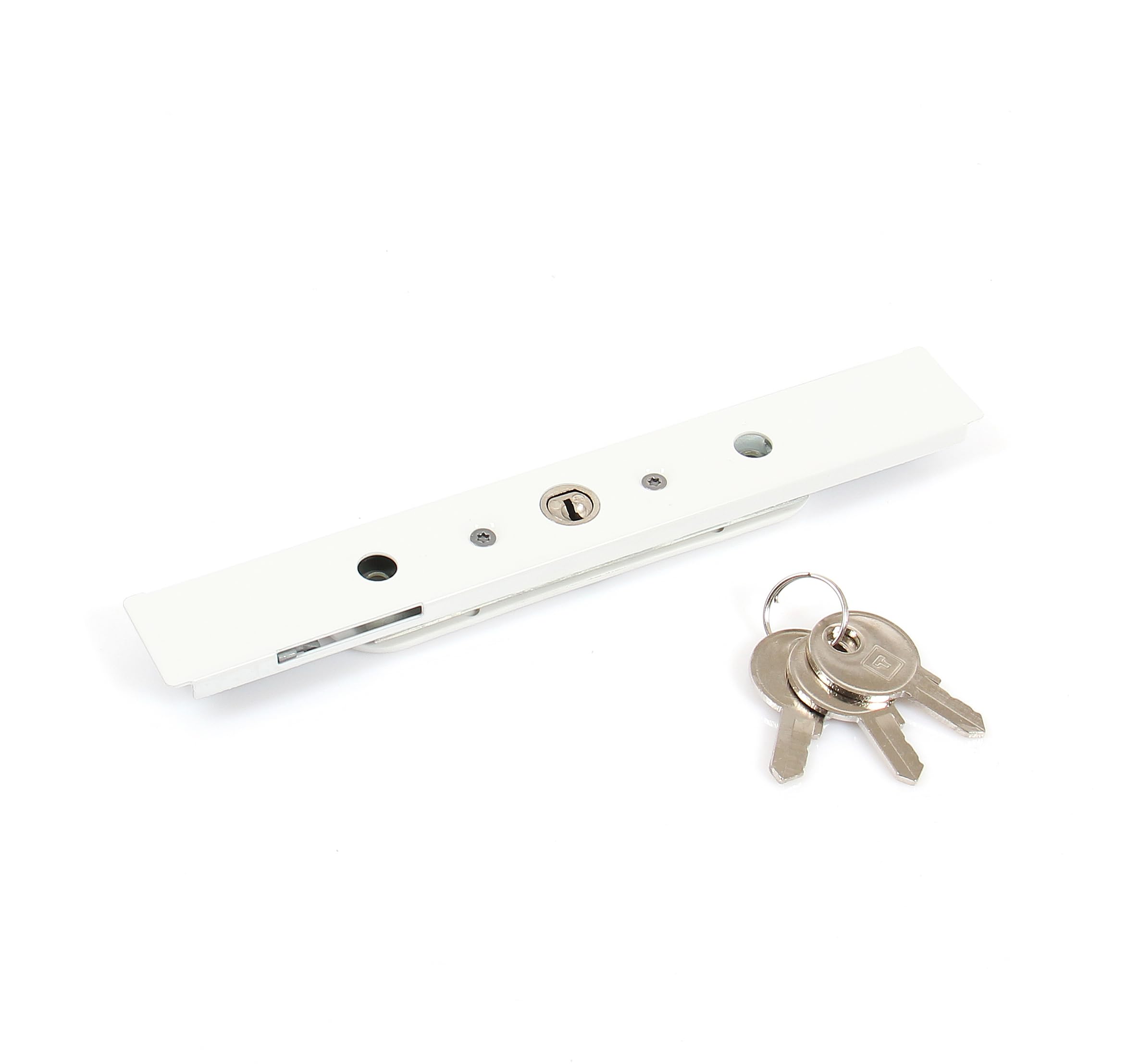 Pièces détachées volet roulant porte tirage manuel - poignée - serrure - ressort - baton de tirage (Serrure + cache Blanc)