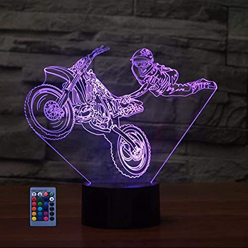 3D Cascades de Moto LED Lampe Art Déco Lampe Lumières LED Décoration Lampes Cadeau Veilleuse Télécommande 7/16 Couleurs Change Alimenté par USB Enfants Cadeau Anniversaire Décoration de Noël