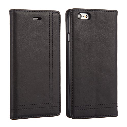 NWNK13 iPhone 6s iPhone 6 Phone Case [ size 4.7'' inch ] Premium Quality Leather Case Book Wallet Flip Case Phone Cover Compatible for iPhone 6S, 6 TG Black