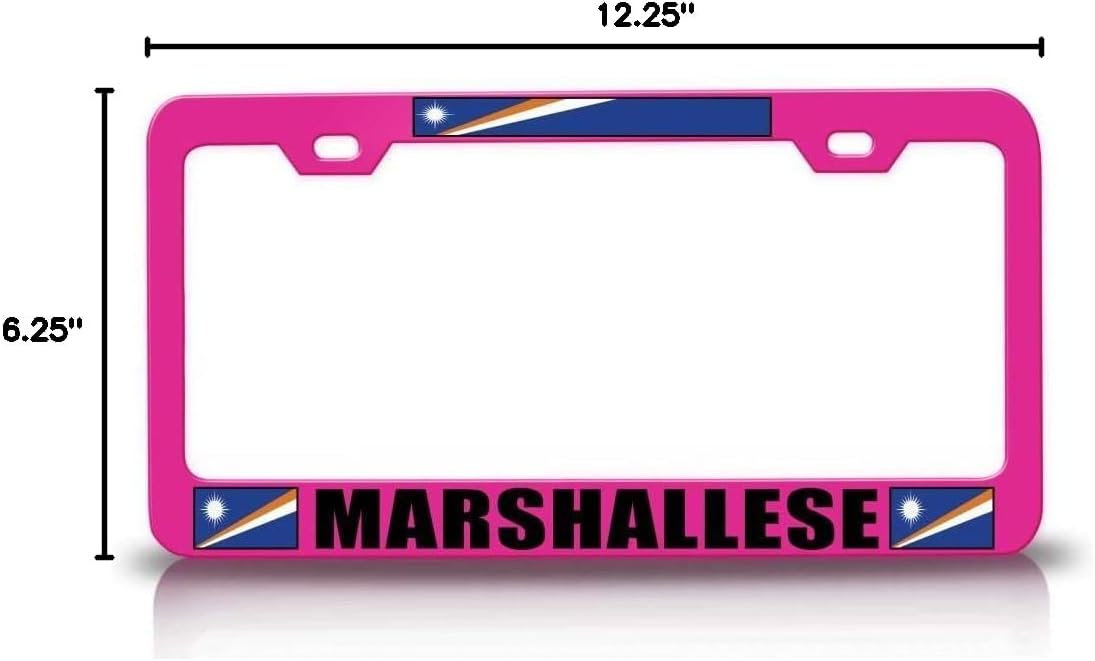 Marshallese Country with Flag Metal Car SUV Truck License Plate Frame Pn a7