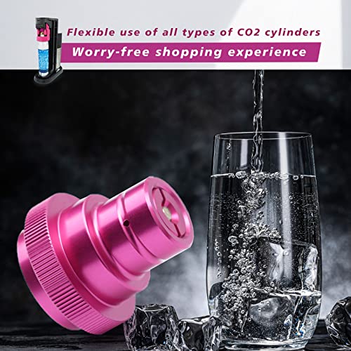 CO2 Quick Adapter Upgraded for Soda Water Bubbler Compatible with DUO/Terra/Art, Soda Maker Valve Refill Accessories for Quick Connecting Universal CO2 Cylinder with TR21-4 Male Thread, purple