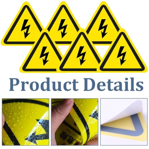 BOBOZHONG 20 Stück 5cm/10cm Aufkleber Elektro Warnschild Elektrische Spannung Achtung Stark Haftende Sicherheitswarnschilder, Dreieck Schild Folie Selbstklebend