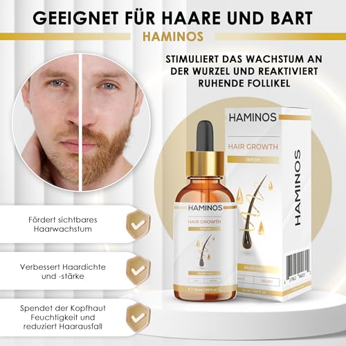 Hair Growth Serum mit Rosmarin, Ginseng, Ingwer und Peptiden – Stimuliert und Stärkt das Haar – Gegen Haarausfall, Revitalisierend - EINZIGARTIGE FORMEL (50 ml)