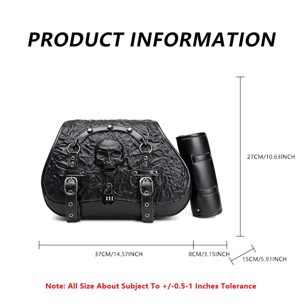 Alforjas Moto para Harley Davidson Custom 1200, Alforjas para Moto Impermeables Cuero Bolsa Trasera Moto Maletas Laterales Moto Bolsa Moto con Cierre Rápido,A