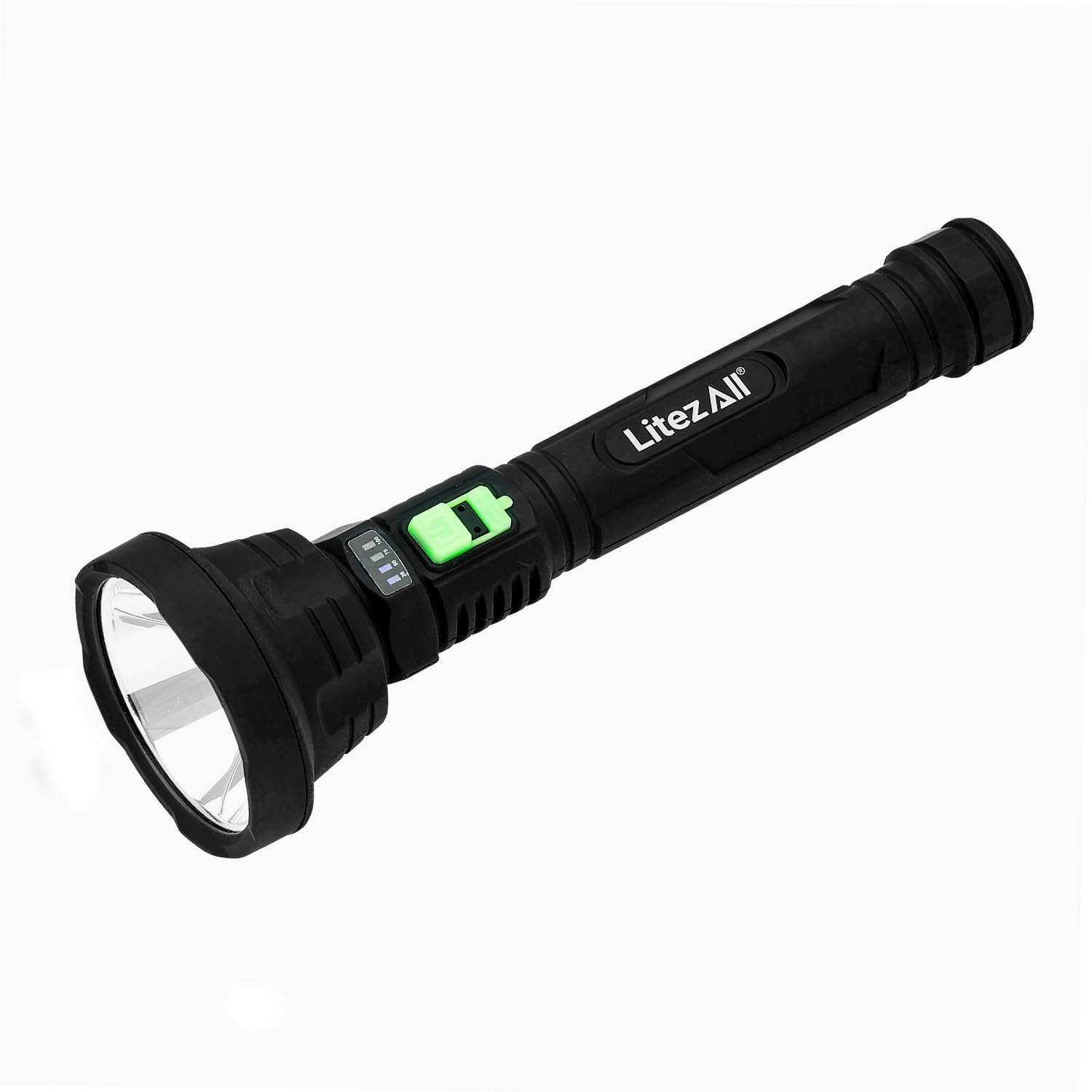 LitezAll Rechargeable Soft Touch LED Flashlight, 70 Lumens, Hybrid Beam, Compact Ultra Lite Flashlight with Tough Resin Body, Rubberized Grip, Long Runtime – USB Charging for Home, Work & Outdoors