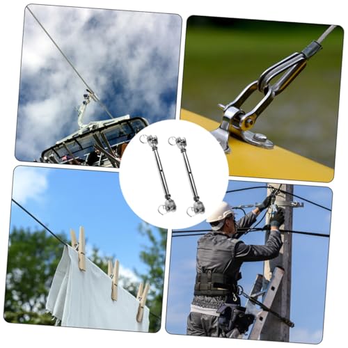 2 piezas Tensores de Cable de Acero Inoxidable de Alta Resistencia Cuerpo Cerrado, Tensión para Cables con Acabado Pulido miniatura 7