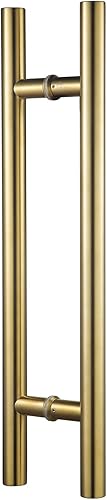 TOGU TG-6012 - Manija de puerta de acero inoxidable 304 de grado comercial de 12 pulgadas, acabado dorado satinado