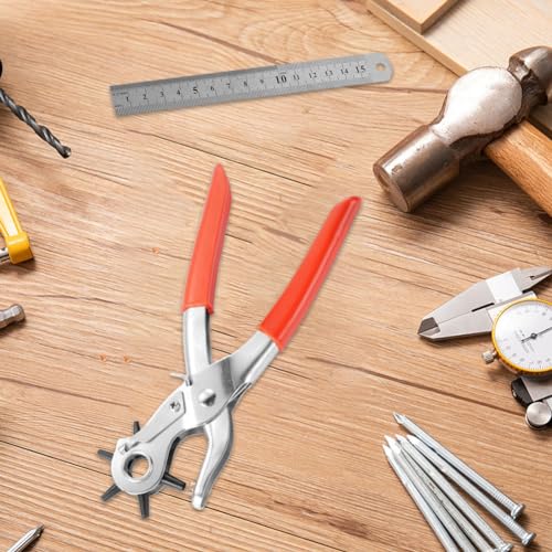 Lochzange für Leder, Gürtel Locher Rund, Gürtellochzange, Leder-Lochzangen-Set, 6 Löcher Gürtel Lochzange, Ledergürtel Puncher Drehlochzange, für Gürtel, Karte, Uhrenarmbänder, Lederschuhe