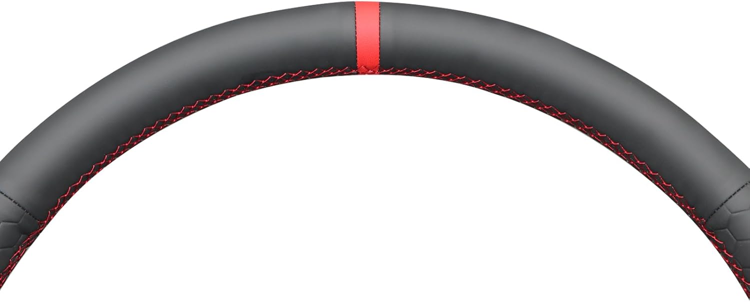 MEWANT Steering Wheel Cover for Dodge Ram 3500 for Dodge Ram 1500 2500 3500 2004-2008 Hand-Stitched Steering Wheel Wrap