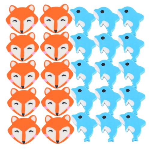 VILLCASE Soft Erasers for Boys and Girls 80pcs Fox Dolphin Mini Animal Erasers Bulk Pack